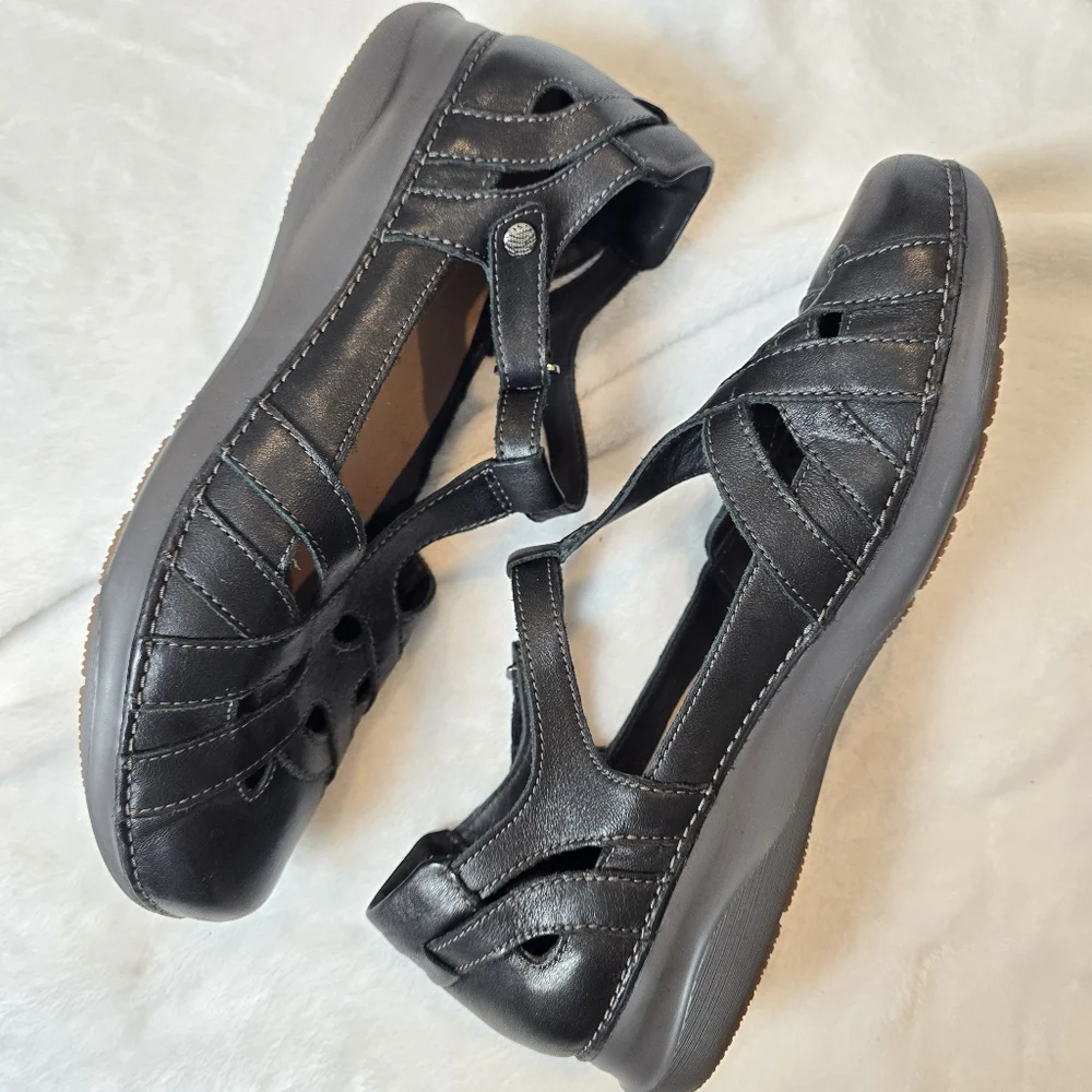 Clarks Unstructured Womens Black  Cora Dream T-strap Mary Jane 11
